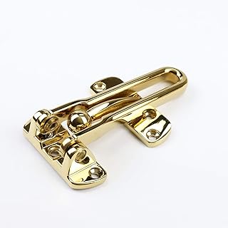 2 Pack Solid Thicken Security Door Guard,Gate Latches Swing Bar Door Guard,Burglar-Proof Padlock Door Clasp for Home,Apartment,Hotel,Motel,Dormitory,PVD Gold