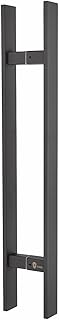 TG-6018 12 inches Solid Standoffs Heavy-Duty Commercial Grade-304 Stainless Steel Push Pull Door Handle/Barn Door Pull Handle/Glass Pulls, Matte Black Finish