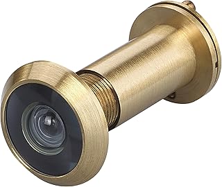 TG2814YG-SC Solid Brass UL Listed 220-degree Door Viewer with Heavy Duty Privacy Cover for 1-3/8