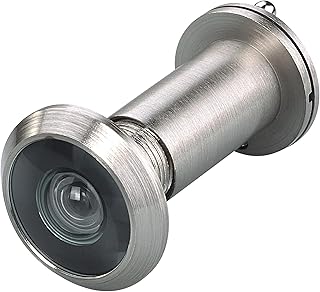 TG2814YG-SN Solid Brass UL Listed 220-degree Door Viewer with Heavy Duty Privacy Cover for 1-3/8