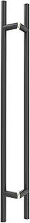 TG-6022 900mm / 36 inches Offset Double-Sided Door Pull, 304 Stainless Steel Round Bar/Ladder Style/Push Pull Door Handle, Matte Black Finish
