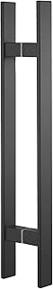 TG-6018 18 inches Solid Standoffs Heavy-Duty Commercial Grade-304 Stainless Steel Push Pull Door Handle/Barn Door Pull Handle/Glass Pulls, Matte Black Finish