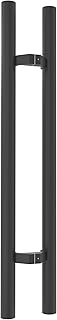 1200mm / 48 inches Offset Push Pull Door Handle, 304 Stainless Steel Round Bar/Ladder Style/Double-Sided Door Pull, Matte Black Finish