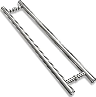 TG-6012 60 inches Solid Standoffs Heavy-Duty Commercial Grade-304 Stainless Steel Push Pull Door Handle/Barn Door Pull Handle/Glass Pulls, Full Brushed Stainless Steel Finish