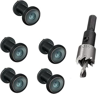 5PCS of 220-degree Solid Brass Peep Holes for Door with 16mm Drill Bit, 0.63 inch Door Peephole with Privacy, Compatible with Door Thick from 1-3/8